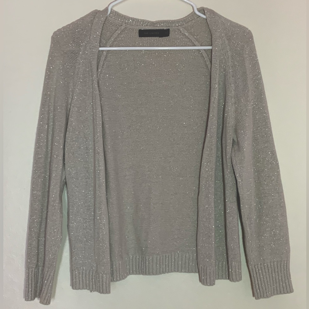 The Limited Beige Sparkle Cardigan